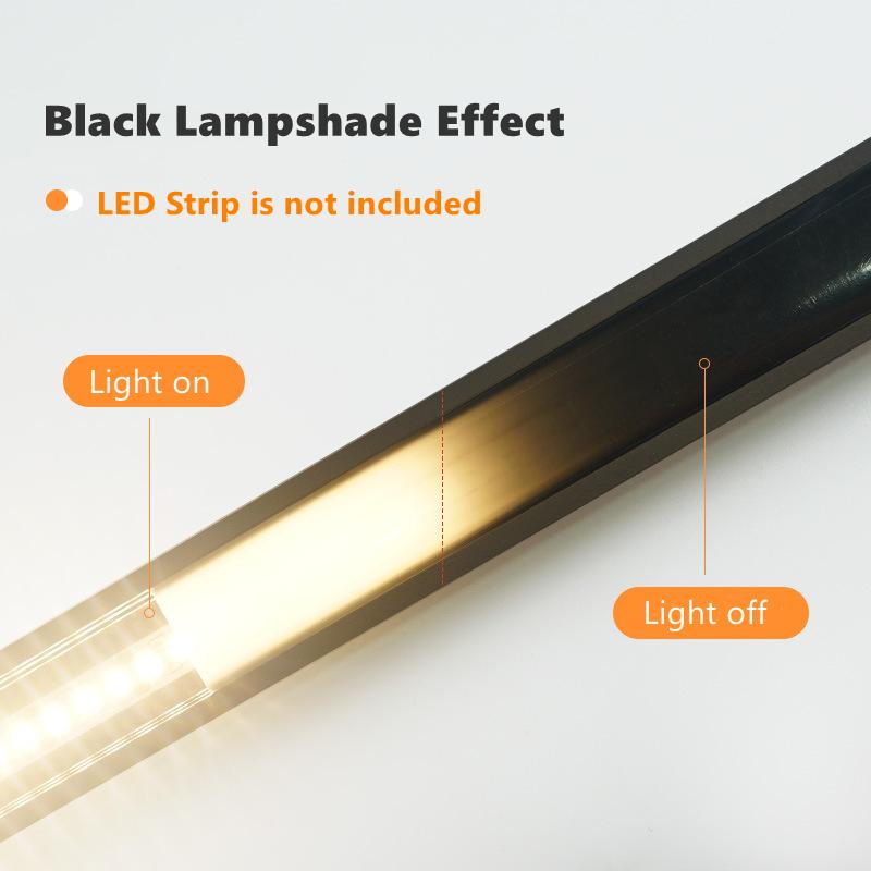 0.5m U/W Style LED Aluminum Profile Black Silver Channel Holder PC Cover Bar Lamp For Cabinet Closet Decor Linear Strip Light