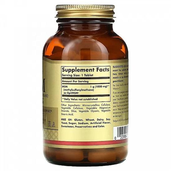 Solgar - MSM (Methylsulfonylmethane), 1,000 mg,