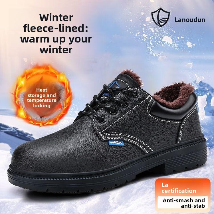 High Quality Safety Shoes Fleece-lined Thickened Warm Steel Toe Security Boots Winter Work Boots Construction Work Shoes36-45