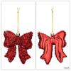 Electroplated Christmas Bow Hanging Ornament Xmas Bow Decoration  Festive Hanging Decor