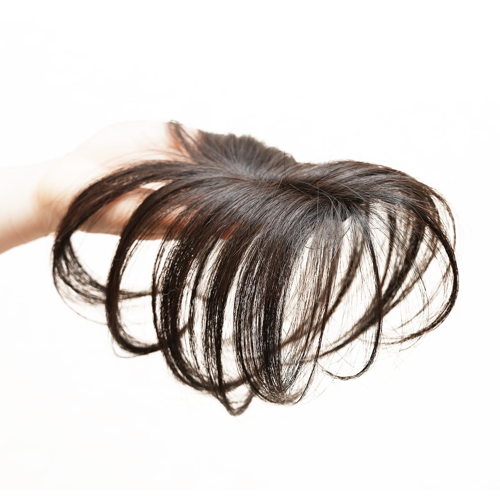 

Pitouch Частичный парик для седых волос с накладкой для маскировки редеющих участков, частичный седой, легкий в ношении, натуральный синтетический консилер для волос, челка,