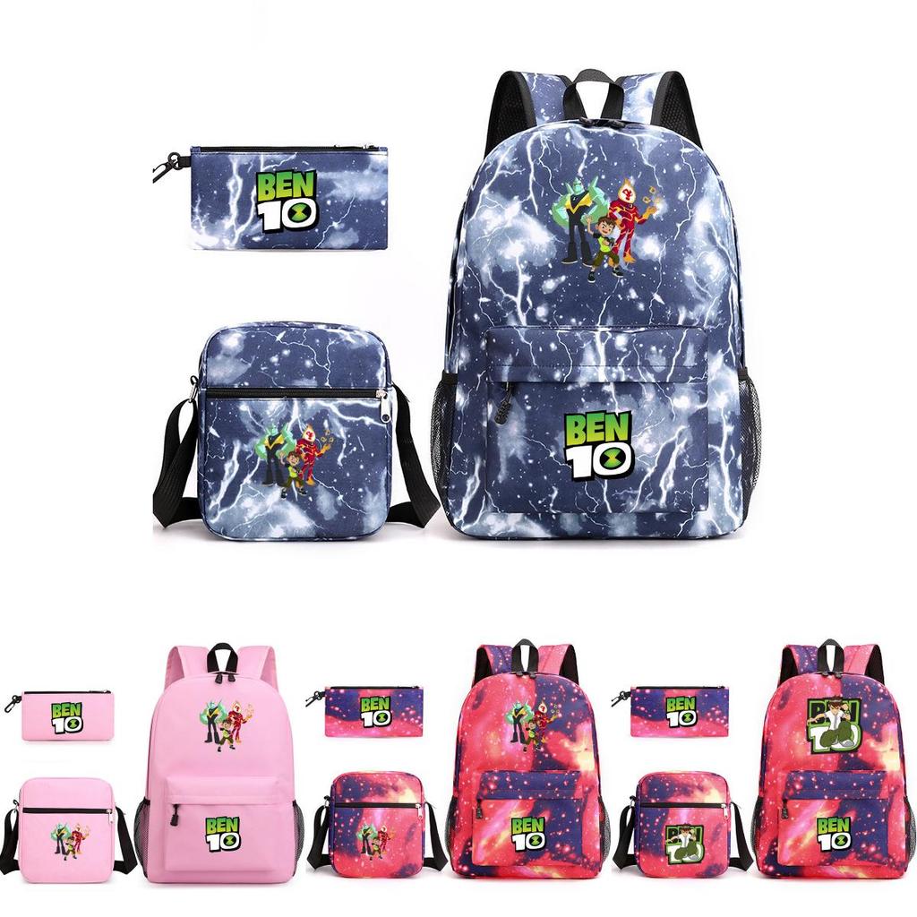 Ben10 Backpack Cartoon Boy Girl Canvas School Bag With Breathable Straps For Outdoor Use