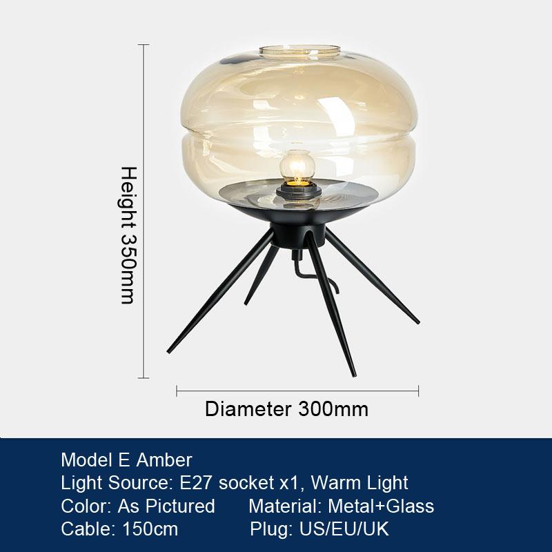 LED Table Lamp Bedroom Bedside Lamp Minimalist Art Decoration Designer Glass Desk Light
