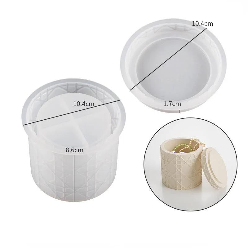 Silicone Mold Candle Cup Home Decoration DIY Storage Tank Pottery Mold Jar Jewelry Storage Box Plaster Mold Candle Storage Tank