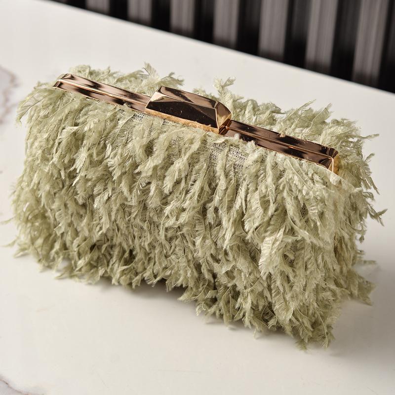 Green Tassel Bag Vintage Luxury Shoulder Crossbody Handbag Elegantly Designed Fashion Wedding Party Purse Tote Bag for Women