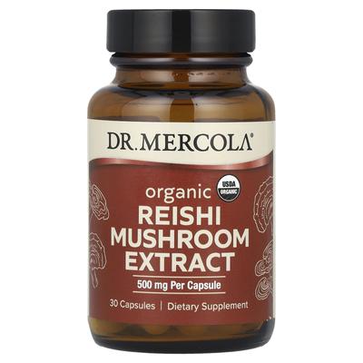 Estratto di fungo Reishi biologico, 500 mg, 30 capsule