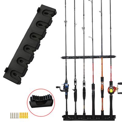 Fishing Rod Holders 6-Rod Rack Vertical Pole Holder Wall Mount Modular