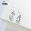 Japanese & Korean Style 925 Sterling Silver Teardrop Pearl Heart Earrings for Women and Girls