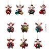 10pc Christmas Hat Pig Decoration Lovely Cartoon Pig Car Pendant Hanging Decoration for XmasTree Pendant Home Party Gift