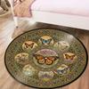 Retro Butterfly Round Area Rug,Carpet Rug for Living Room Bedroom Sofa Playroom Decor,Non-slip Floor Mat113