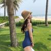 2019 Korean Strapless Slimming One-Piece Swimsuit for Women
