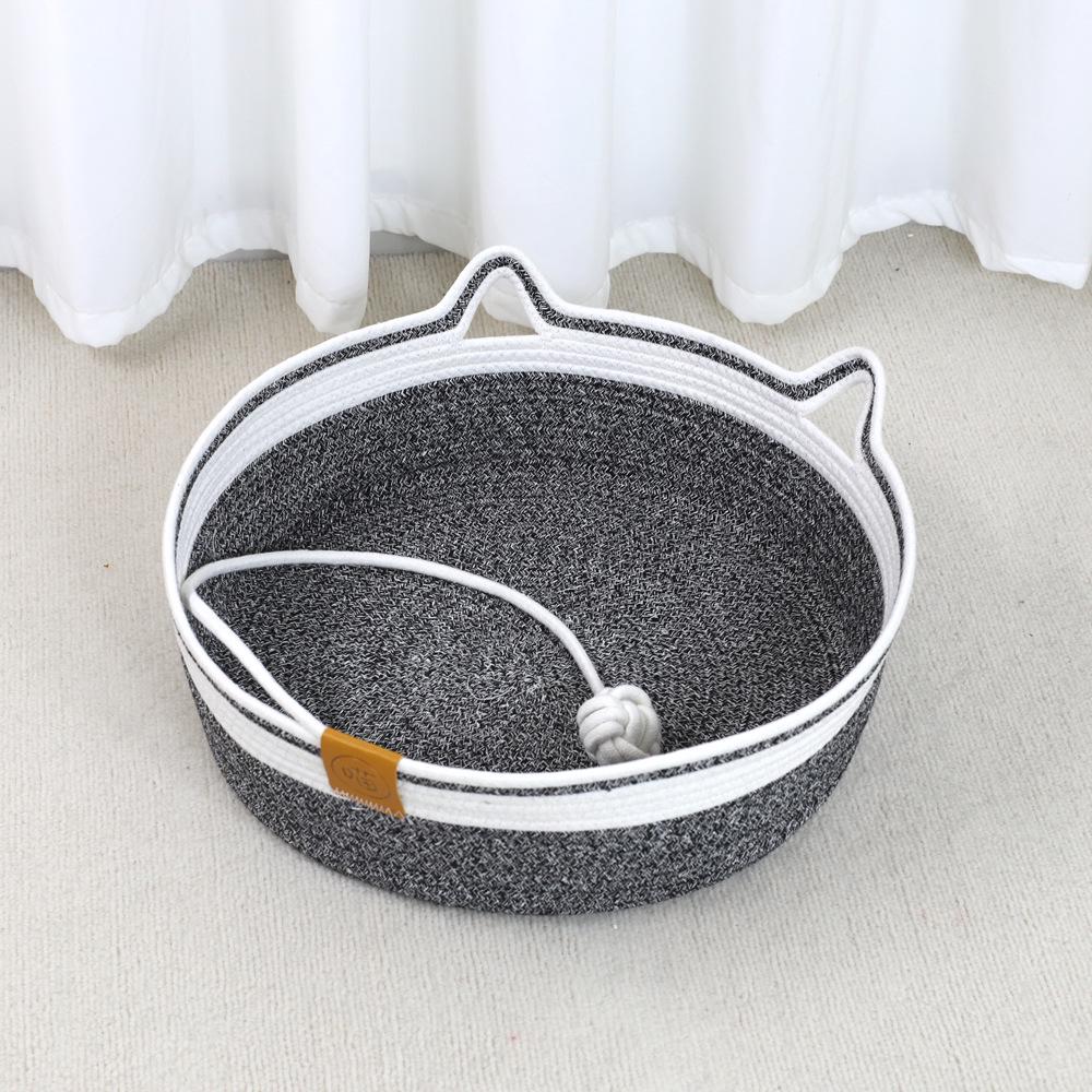 All-Season Cool Cat Bed with Scratching Post, Detachable and Washable, Cute Cotton Pad for Nail Grinding and Dirt Resistance