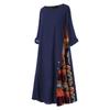 Summer Fashion Floral Maxi Dress Plus Size Casual Loose Long Sleeve Swing Dress Big Holiday Vestidos Longos Robe