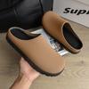 Slip On Flats Mules Men Half Shoes For Man Platform Leather Mens Semi-Drag Casual Shoes Backless Loafers Slippers Male Slides
