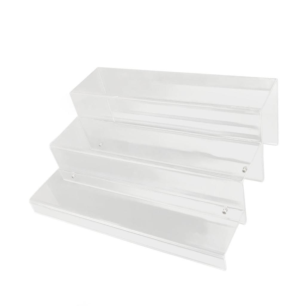 3 Tiers Bar Bottle Rack Clear Acrylic Display Risers Liquor Bottle Stand for Cupcake Collectibles