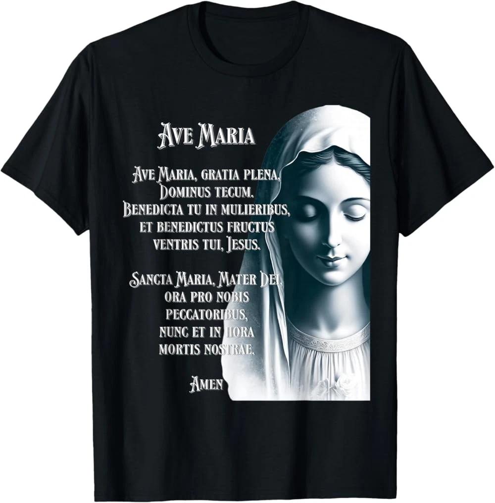 Футболка с молитвой Ave Maria на латыни S