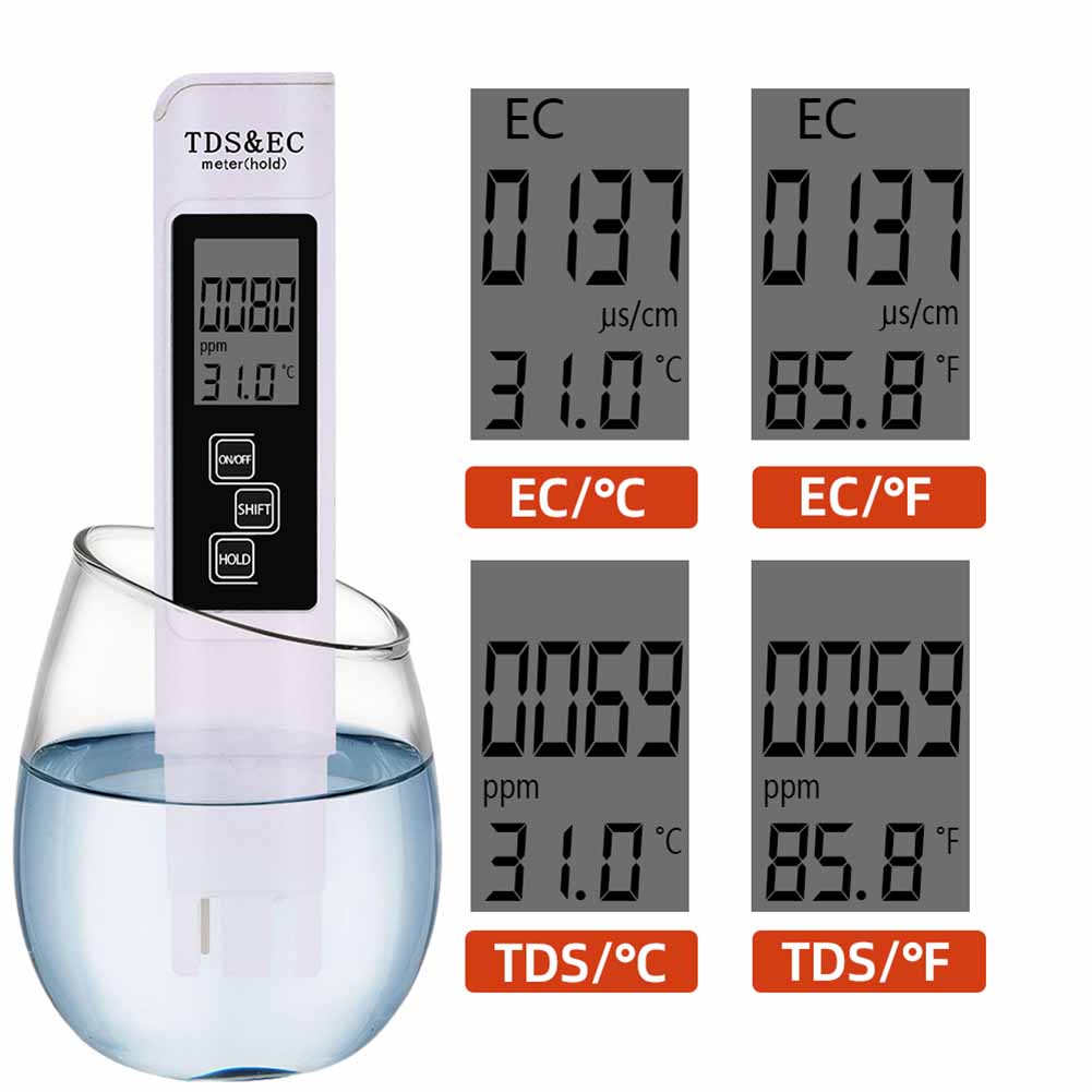Handheld TDS Digital Water Tester Water Test Pen Water Quality Analysis Meter Water Purity Check 0-9999 ppm Measurement