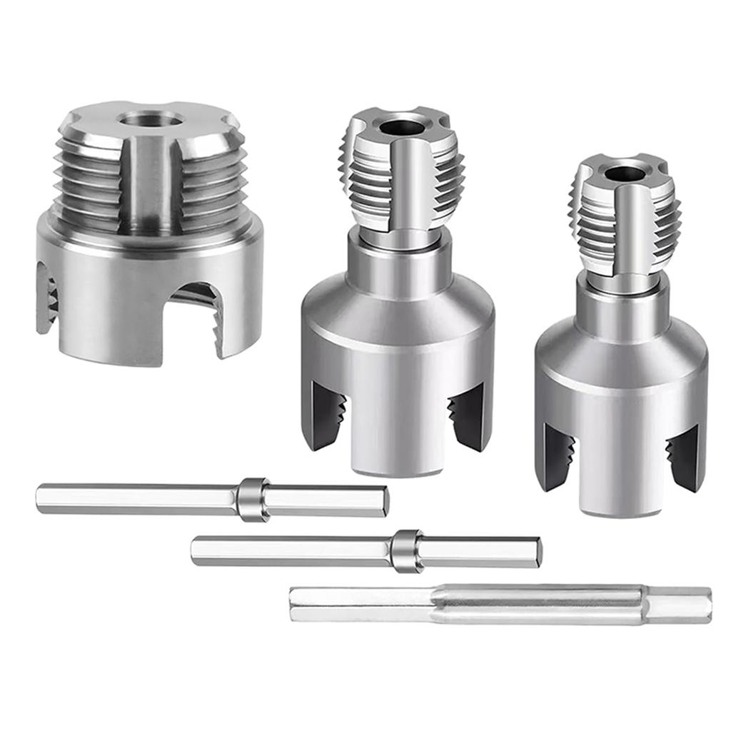 Integrated Internal & External Pipe Threading Tool 1/2in 3/4in 1in Dual-Function for Plumbing Projects and Home Repairs