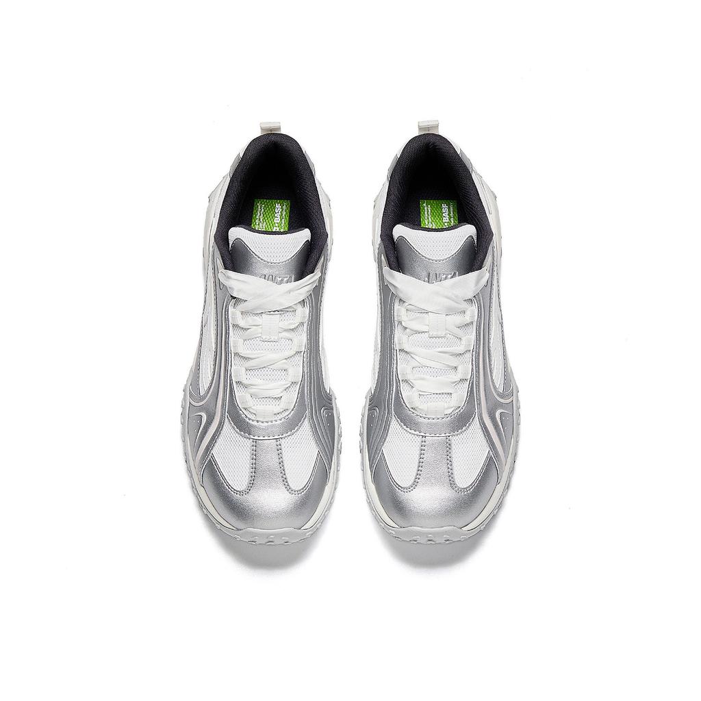 Anta Jump Ballet Style Lightweight Shoes With Detachable Laces Women Casual Shoes Silver White 922618881-5