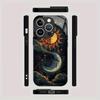 Sun, moon and stars pattern glass mobile phone case suitable for iPhone 17/16/15/14/13/12/11Pro Max all-inclusive anti-fall