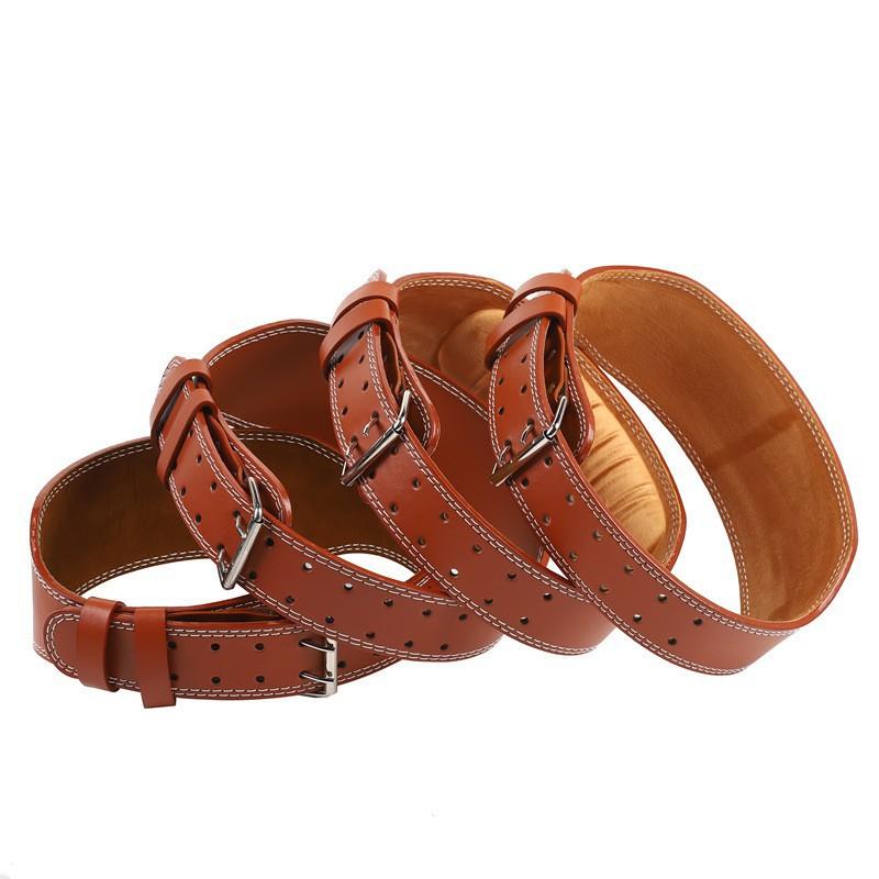 Sports Fitness Waist Weightlifting Abdomen Leather Squat brown