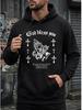 Men'S Hoodie, Prayer Hand Thorns Artistic Line Print Loose Hooded Pullover Top, Front Or Back Printing Available, Lightweight And Breathable, Suitable