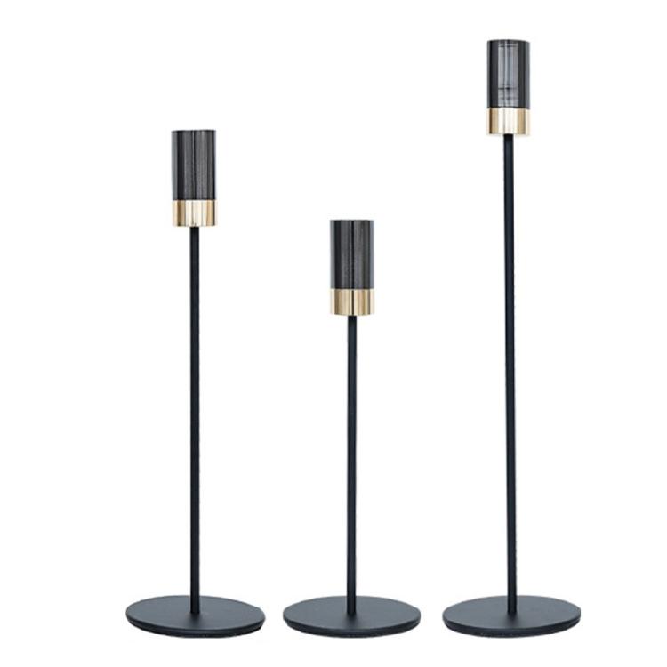 Iron Candle Holders Set 3Pieces French Type Elegant Candle Stands for Creative Inviting Space Decoration Elegant