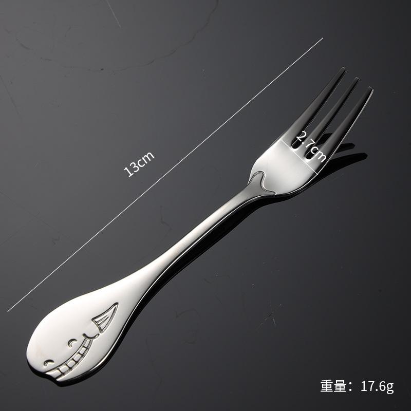 304 Stainless Steel Ocean Fish Fork Spoon Coffee Stirring Stick Dolphin Whale Series Creative Children's Western Tableware