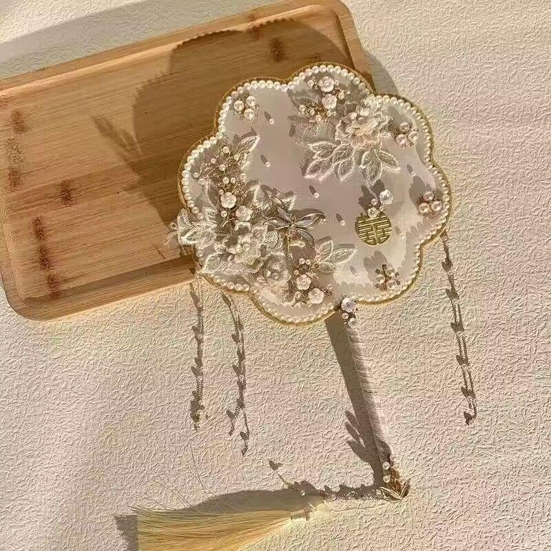 Ręcznie robiony dwustronny zestaw chińskich wachlarzy ślubnych dla panien młodych i druhen