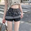 Women's High Waist Denim Bodycon Skort - Summer 2022 Retro Slimming Super Short Skirt