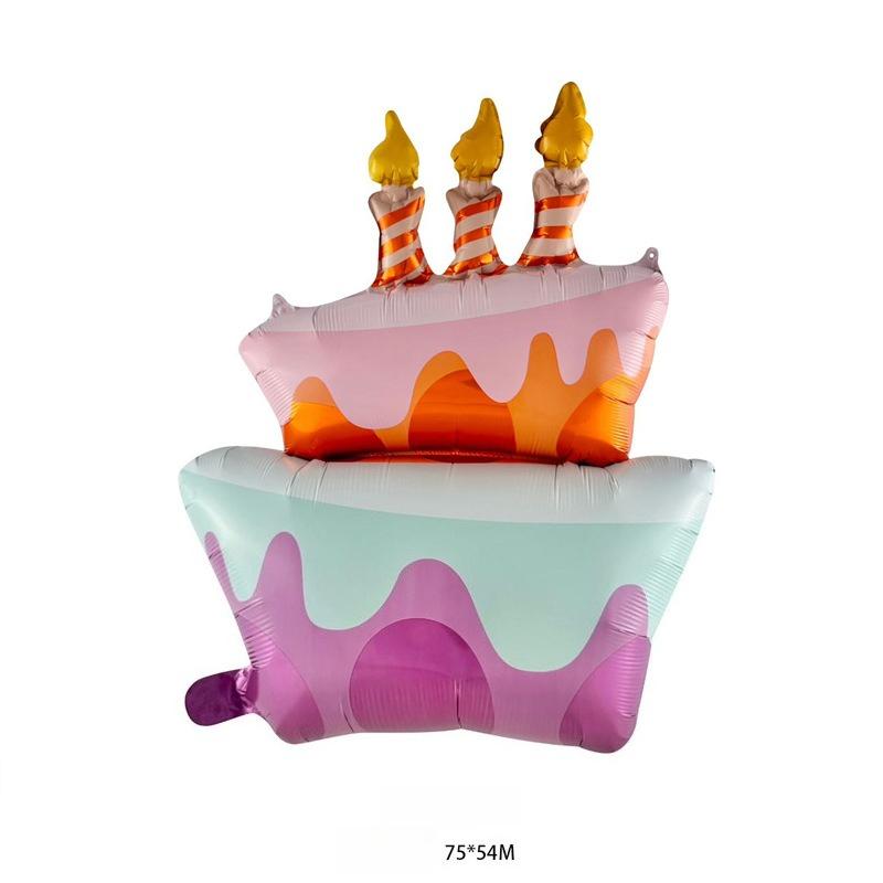 Cartoon Cake Shaped Balloons Children's Day Birthday Party Background Wall Atmosphere Decoration Layout Balloons