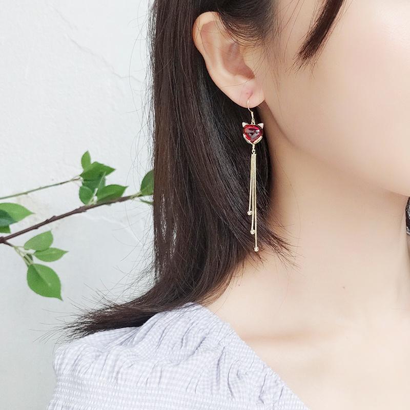 Náušnice Fox střapec Dámský temperament Jednoduché korejské dlouhé náušnice Náušnice Elegantní Elegantní Trend Dámské Módní Náušnice