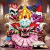 Creepy Clown 2D Flat Pattern Flannel Blanket High Quality All Seasons Warmth and Comfort Perfect for Christmas Gifts.MMT0918425