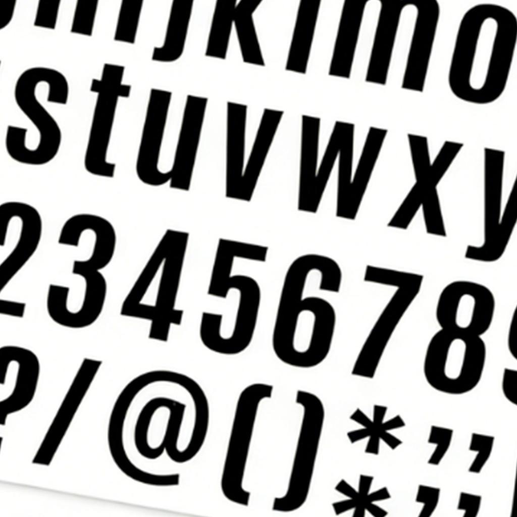 8 Sheets Alphabet Number Symbol Sticker Black Self Adhesive Letter and Number Stickers for Mailbox Sign Window Door Car