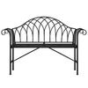 Vidaxl Garden Bench for 2 People, 128 Cm, Black, Steel