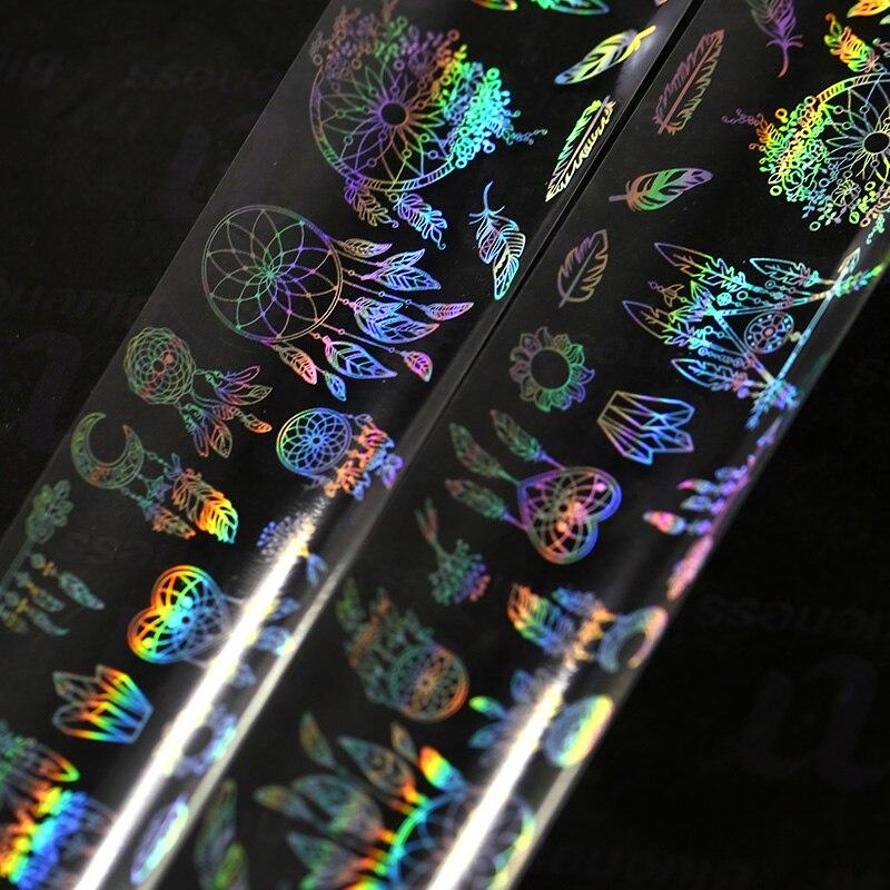 Ny 1 rulle Drömfångare Naglar Konst Dekorationer Laser Transfer Folie Klistermärken Manikyr Dekaler För Naglar