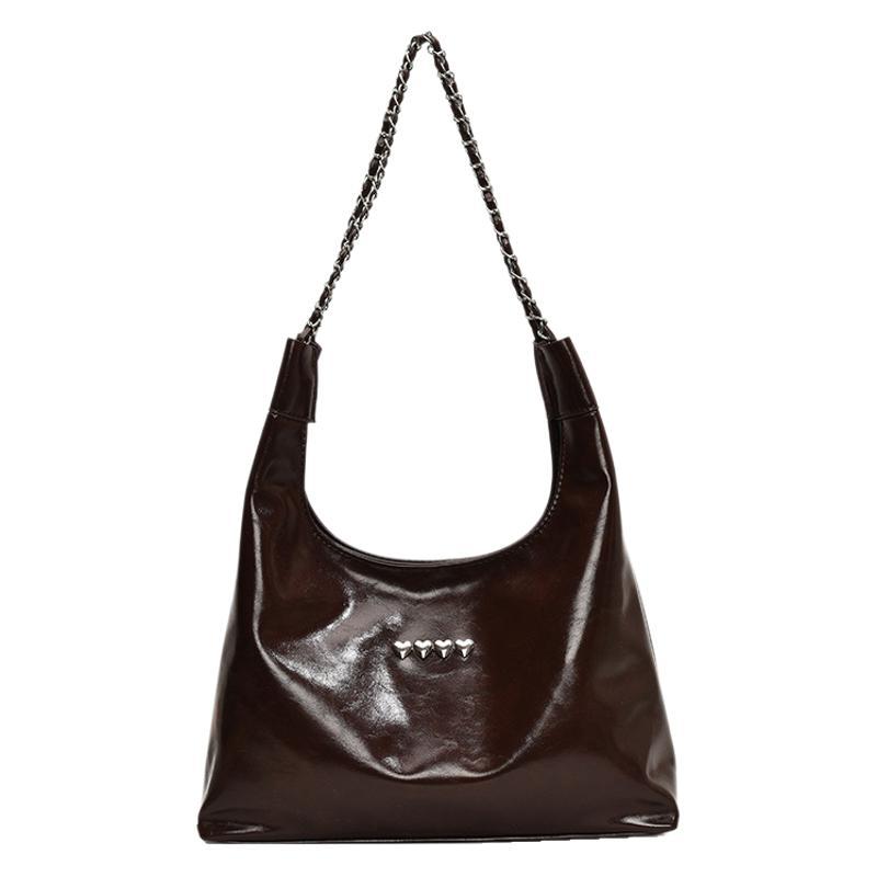 Premium Silver Chain Underarm Bag Women's 2025 New Trendy Shoulder Bag Large Capacity Fashion Tote Bag