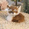 New Plush Simulation Furry Fox Model Squatting Sitting Fox Table Decoration Animal Static Stuffed Figure Kid Party Festival Gift