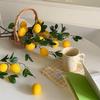 6 Heads Large Lemon Decor Fake Lemons Branch Yellow Lemon Branches for Home Holiday Farmhouse Table Centerpiece Decor Wholesale