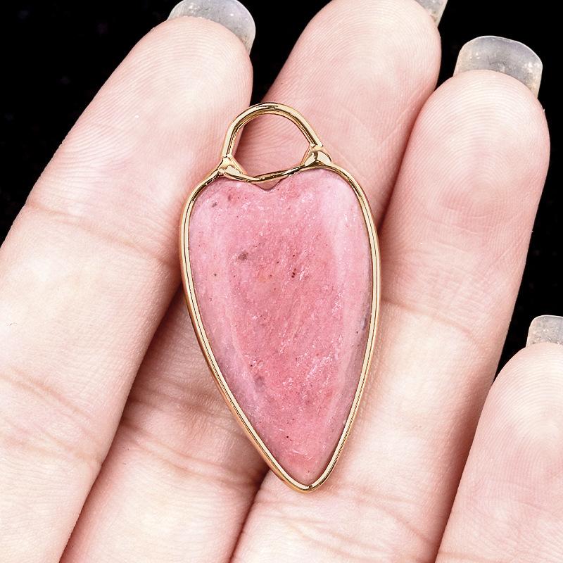 1pc Heart-shaped Quartz Stone Pendant Natural Amethysts Aventurine Labradorite Love Charms for Women Necklace Earrings DIY