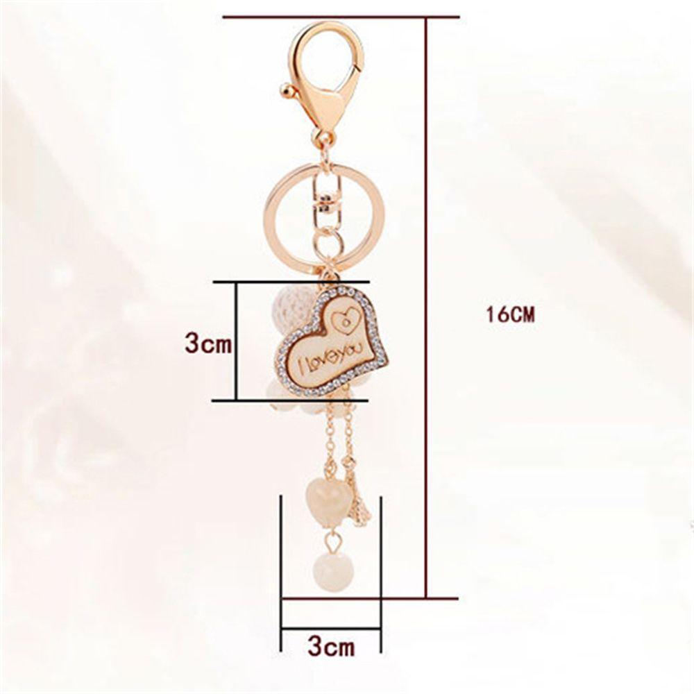 Beads Backpack Pendant Love Heart Interior Accessories Keys Holder Key Ring Bag Pendant Keychains