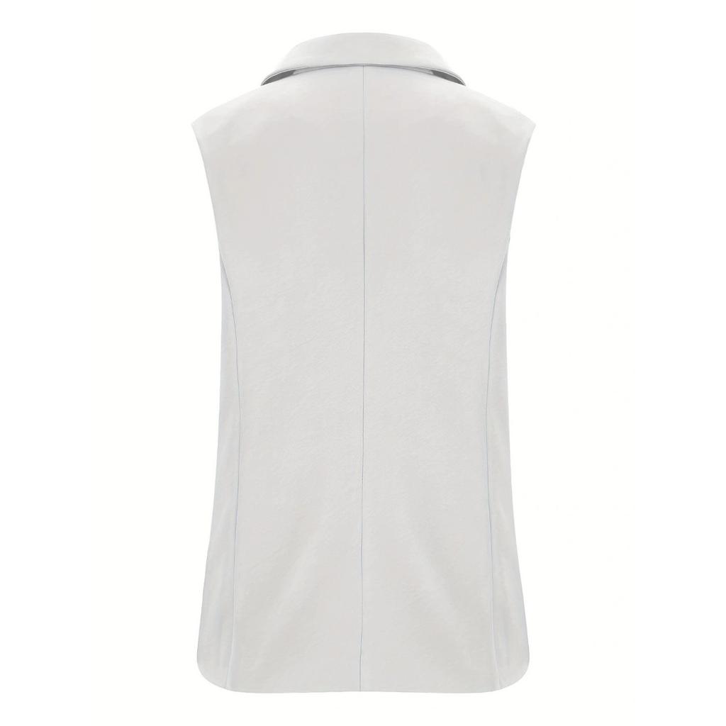 Women's Casual Solid Color Button Blazer Vest Outerwear