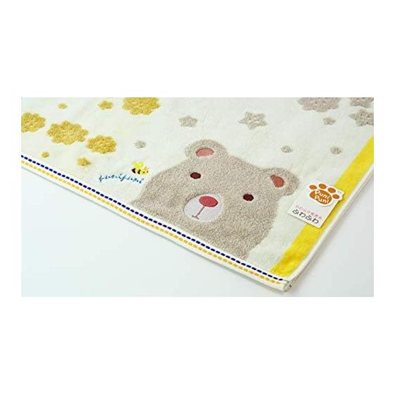 Uchino Hand Towel, Ivory, Bear, Approx. 34x35cm, Mochipuni Guest Towel, 9004G704 I, Cute Animals, Steam Shearing, Muji-ori, Fluffy, Chewy, Humorous,
