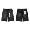 Purple Jeans Streetwear Loose Fit Denim Shorts Men Women Mid-Rise Straight Cut With Embroidery Stone Wash