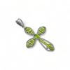 Peridot Gemstone Cross Pendant: 925 Sterling Silver Charm