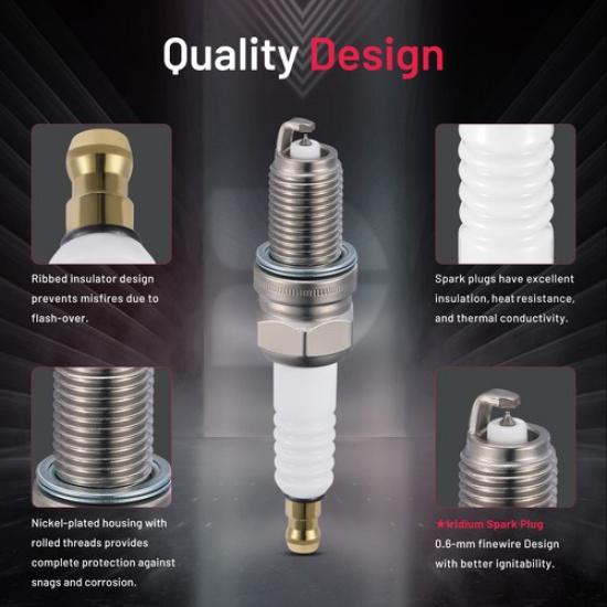 4× Iridium Spark Plugs Fit For Lamborghini 1990 Diablo 5.7L V12 DCPR8E 4339