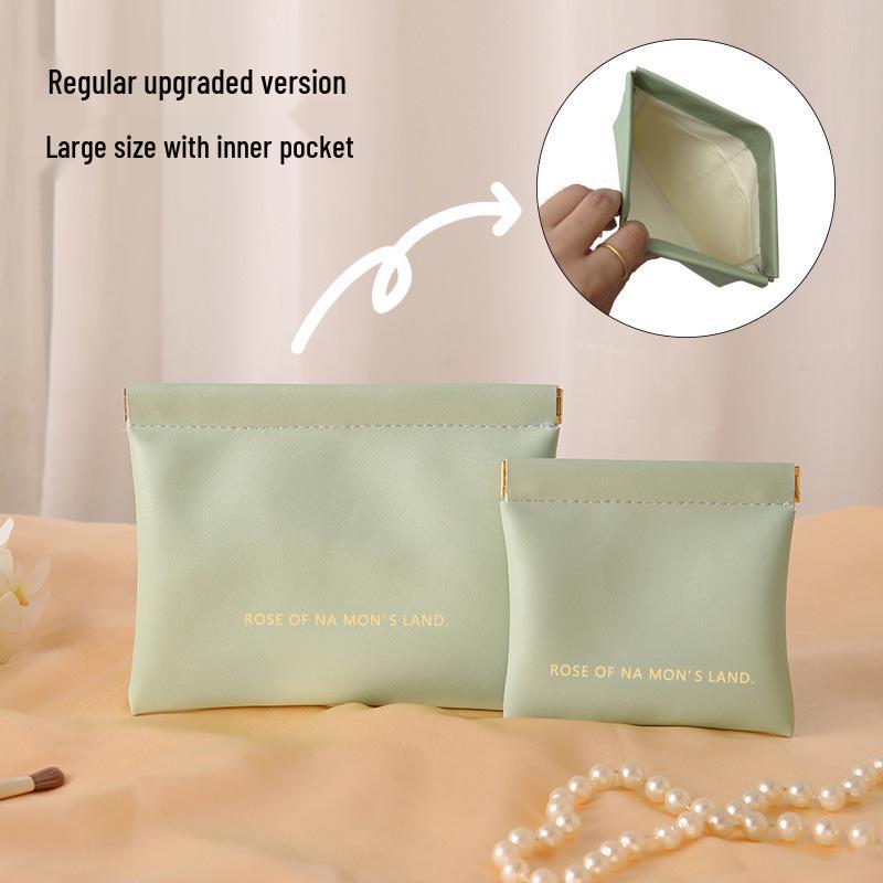 

PU Spring Clip Mini Storage Bag for Cables, Earphones, and Coins Small