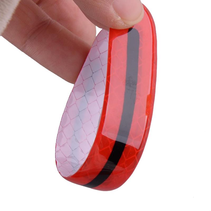 4Pcs Red Universal 3D Anti Scratch Strips Car Door Handle Protective Film Reflective Sticker