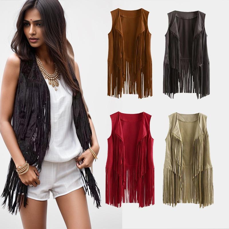 Women's Spring and Summer Thin Fringe Horse Clip Women Slim Slim Sleeveless Vest Top
