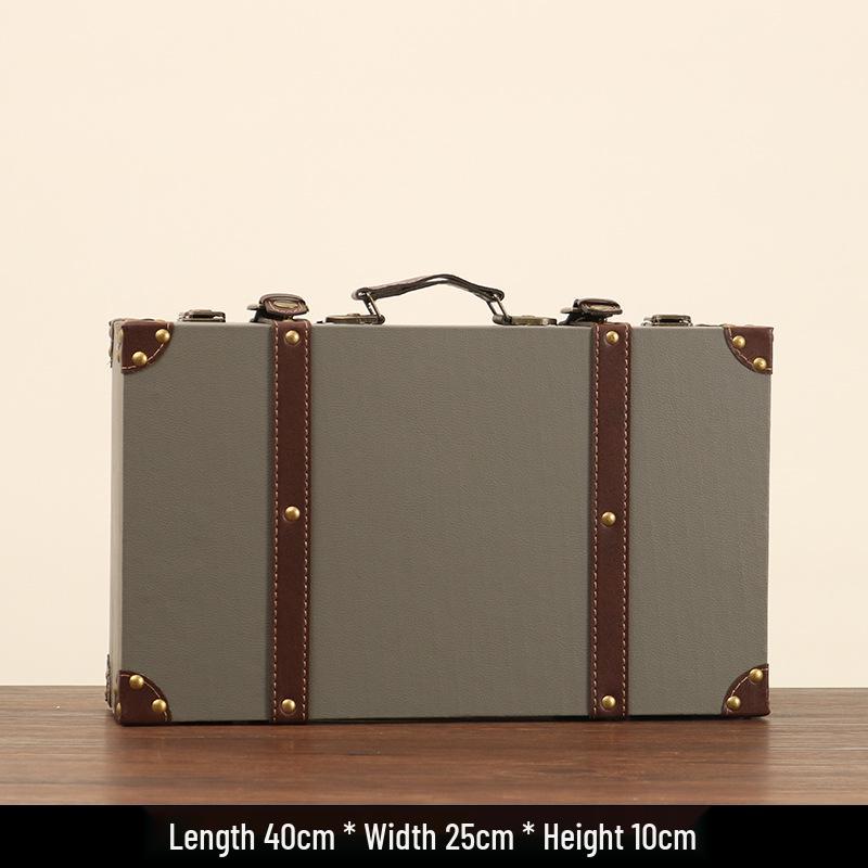 Vintage American Retro Leather-Wooden Suitcase Display and Photography Prop